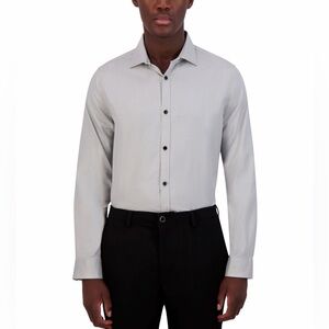 🔥 $99 Karl Lagerfeld Paris Mens Slim Fit Woven Dress Shirt Sz L 🔥